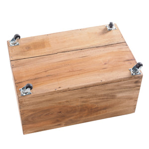 ROLLBARE HOLZKISTE "BOX" | 26x45x30 cm, Mahagoni | Aufbewahrung