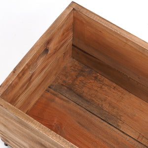 ROLLBARE HOLZKISTE "BOX" | 26x45x30 cm, Mahagoni | Aufbewahrung