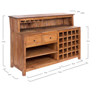 BARSCHRANK "PUREWOOD" | 150x110x55cm (BxHxT), Hausbar, Verkaufstresen