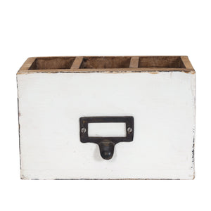 STIFTEHALTER "BOX 18" | Mahagoni, 19x12 cm (BxH) | Stiftebox | Farbe: 06 weiß-landhaus