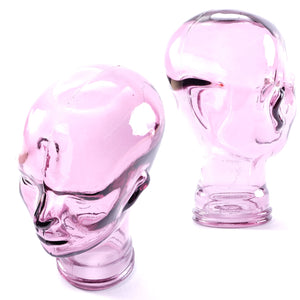 Glas KOPFHÖRERSTÄNDER MICK lila transparent | 29cm Glaskopf Skulptur