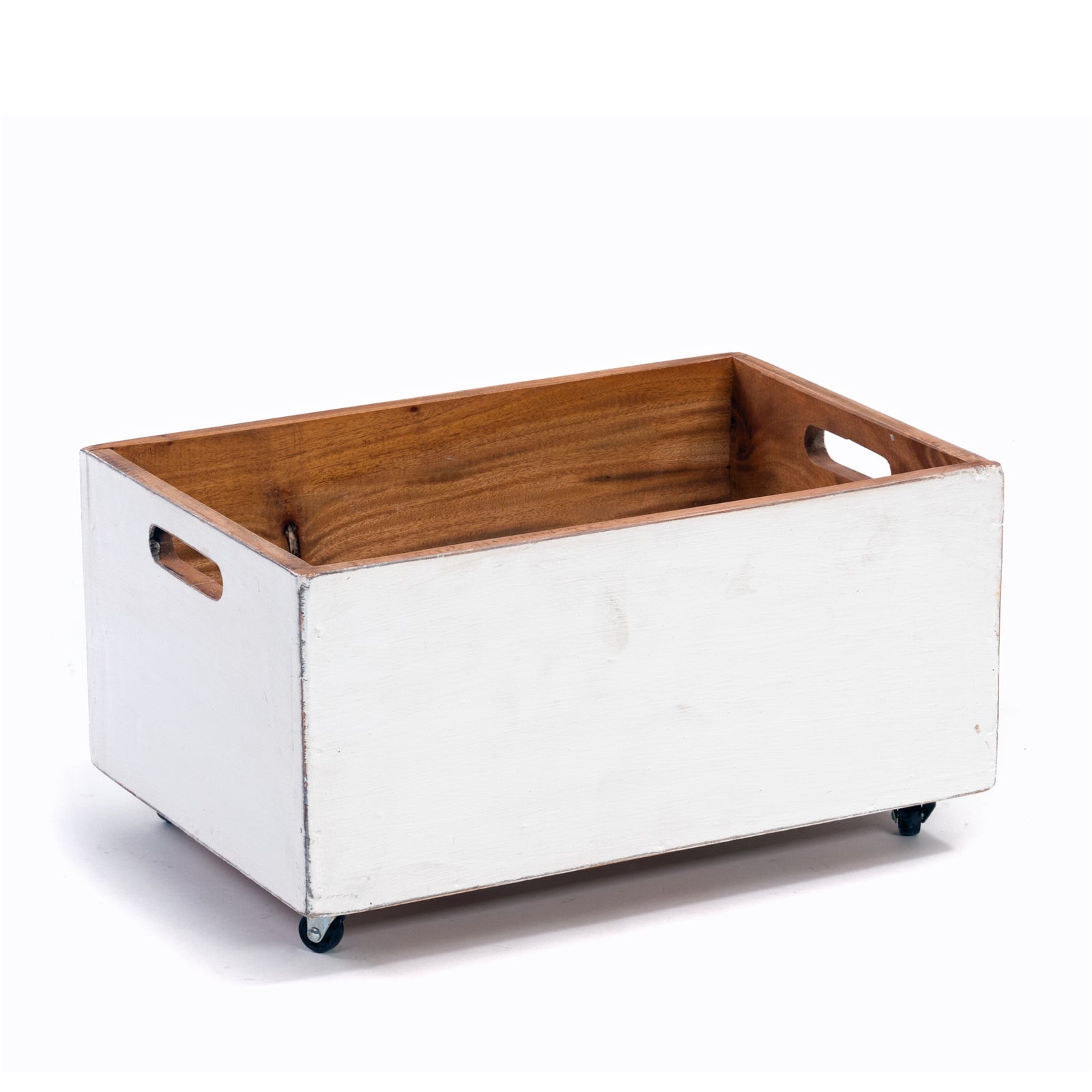 ROLLBARE HOLZKISTE "BOX" | 26x45x30 cm, Massivholz | Aufbewahrung