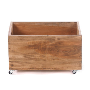 ROLLBARE HOLZKISTE "BOX" | 26x45x30 cm, Massivholz | Aufbewahrung