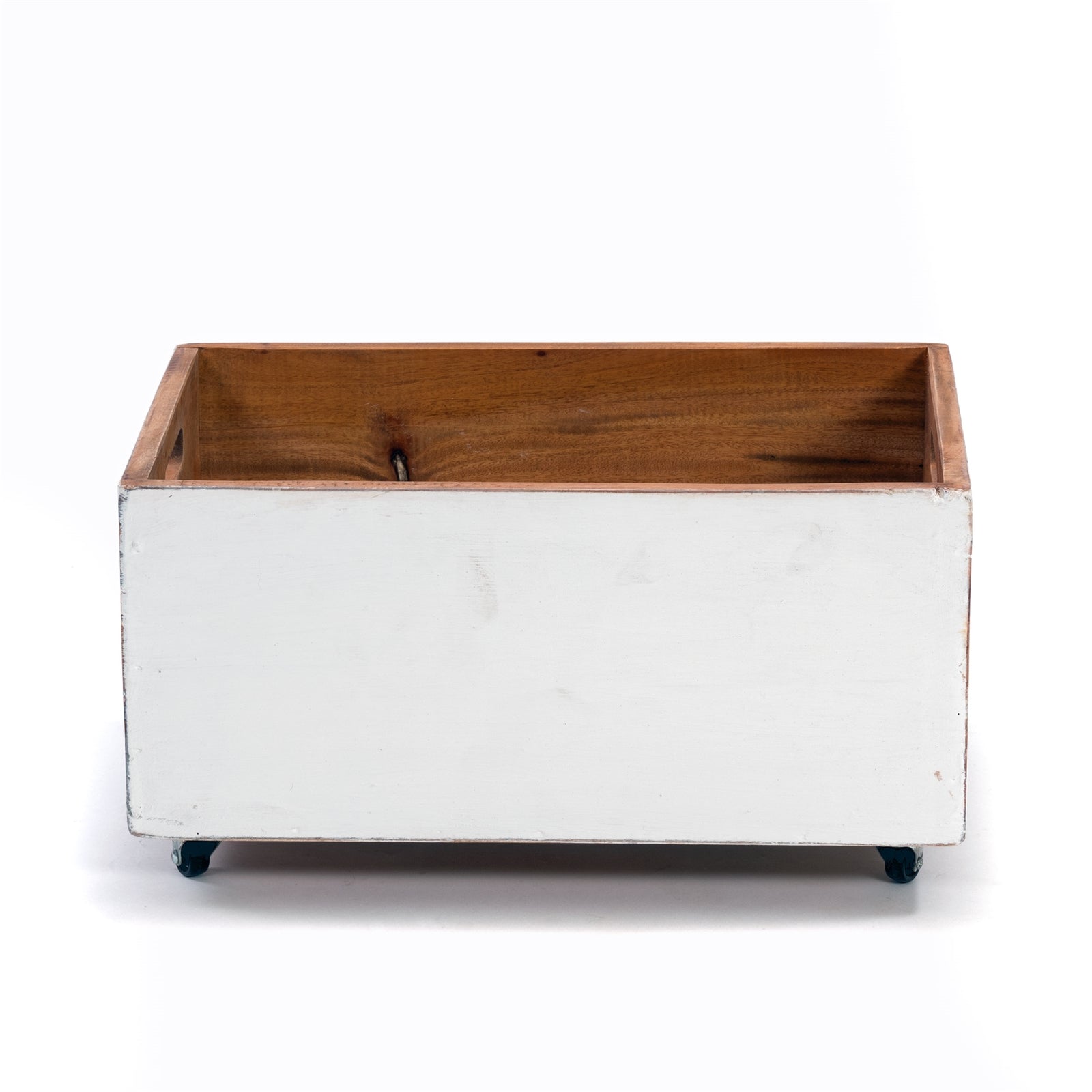 ROLLBARE HOLZKISTE "BOX" | 26x45x30 cm, Massivholz | Aufbewahrung