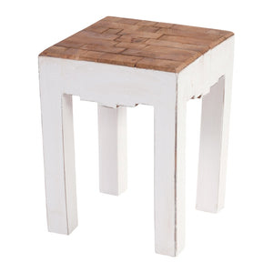 HOCKER "NATURA" | Altholz, 40x30x30 cm (HxBxT) | Holzhocker