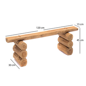 BAUMSTAMM BANK "NILA 15" | Teakholz, 120 cm | Holz Sitzbank