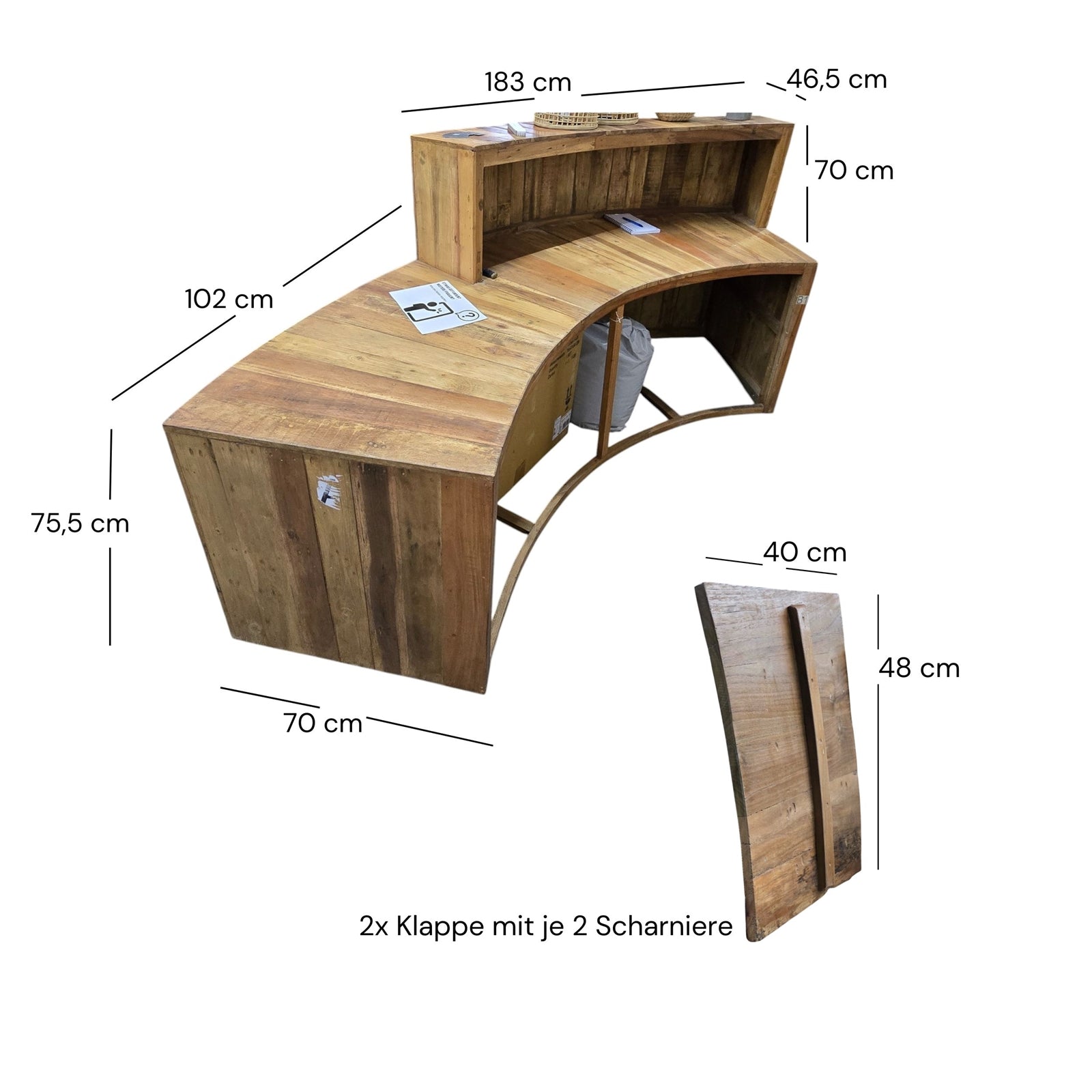 VERKAUFSTRESEN "UNIKAT" | Mahagoni Holz, 4-teilig | Verkaufstresen