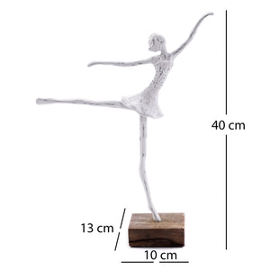 BALLERINA FIGUR "BALLETT I" | weiß, 40cm | Ballett Tänzerin Skulptur