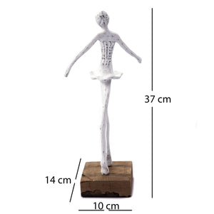 BALLERINA FIGUR "BALLETT III" | weiß, 37cm | Ballett Tänzer Skulptur