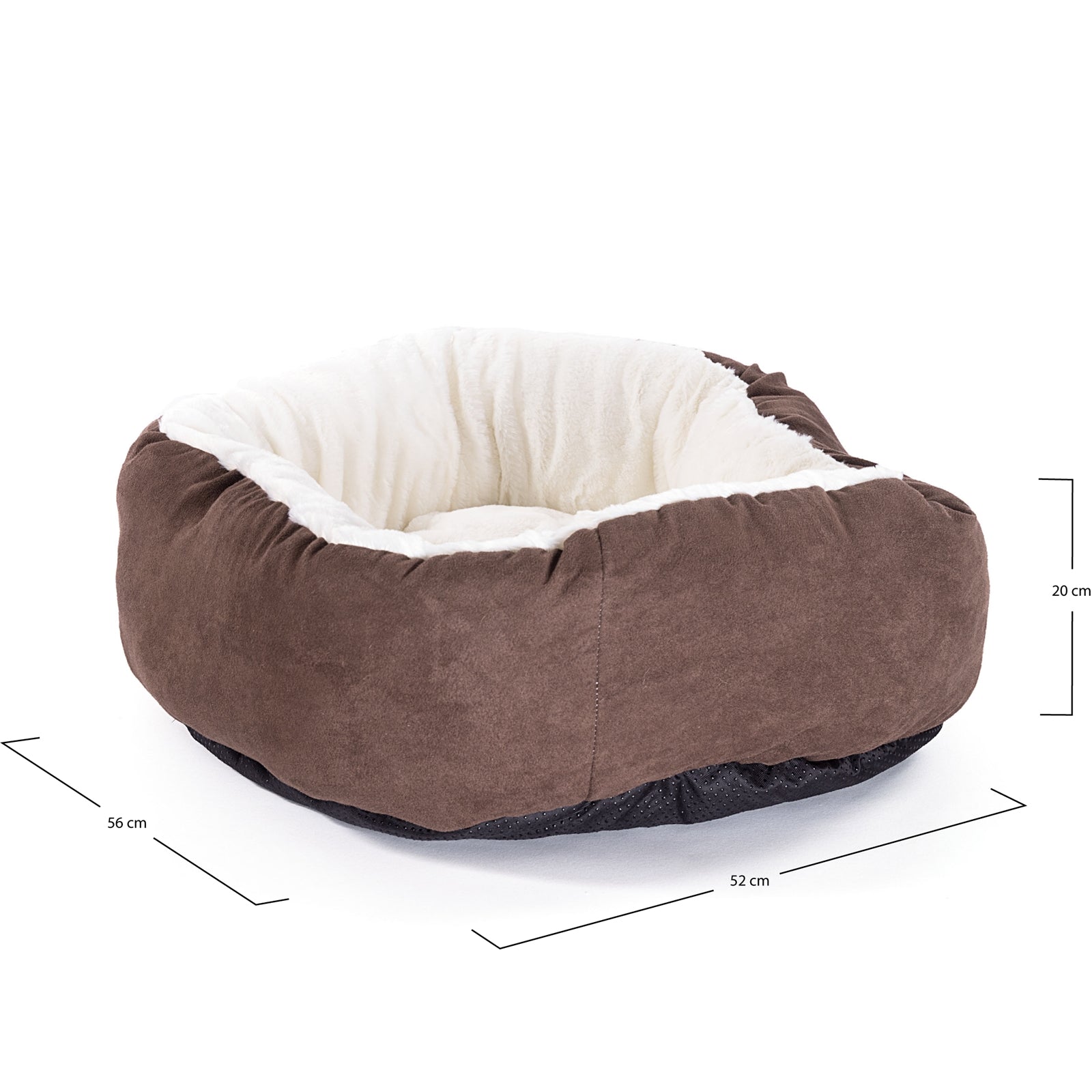 WEICHES HUNDEBETT "CHARLY" | Braun, 56cm | Hundekörbchen