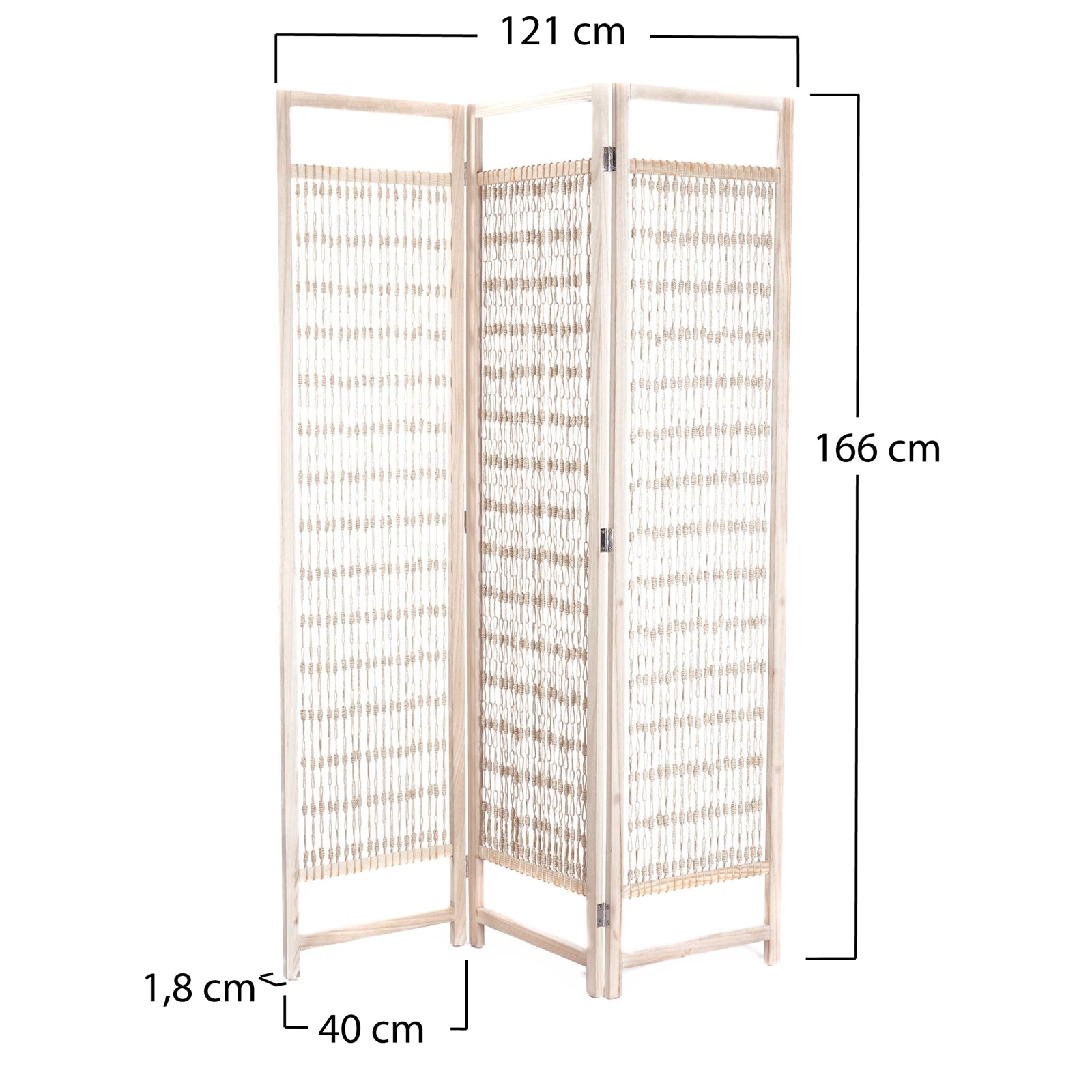 RAUMTEILER "COSMO" | Holz, Geknüpftes Garn, 166cm | Paravent