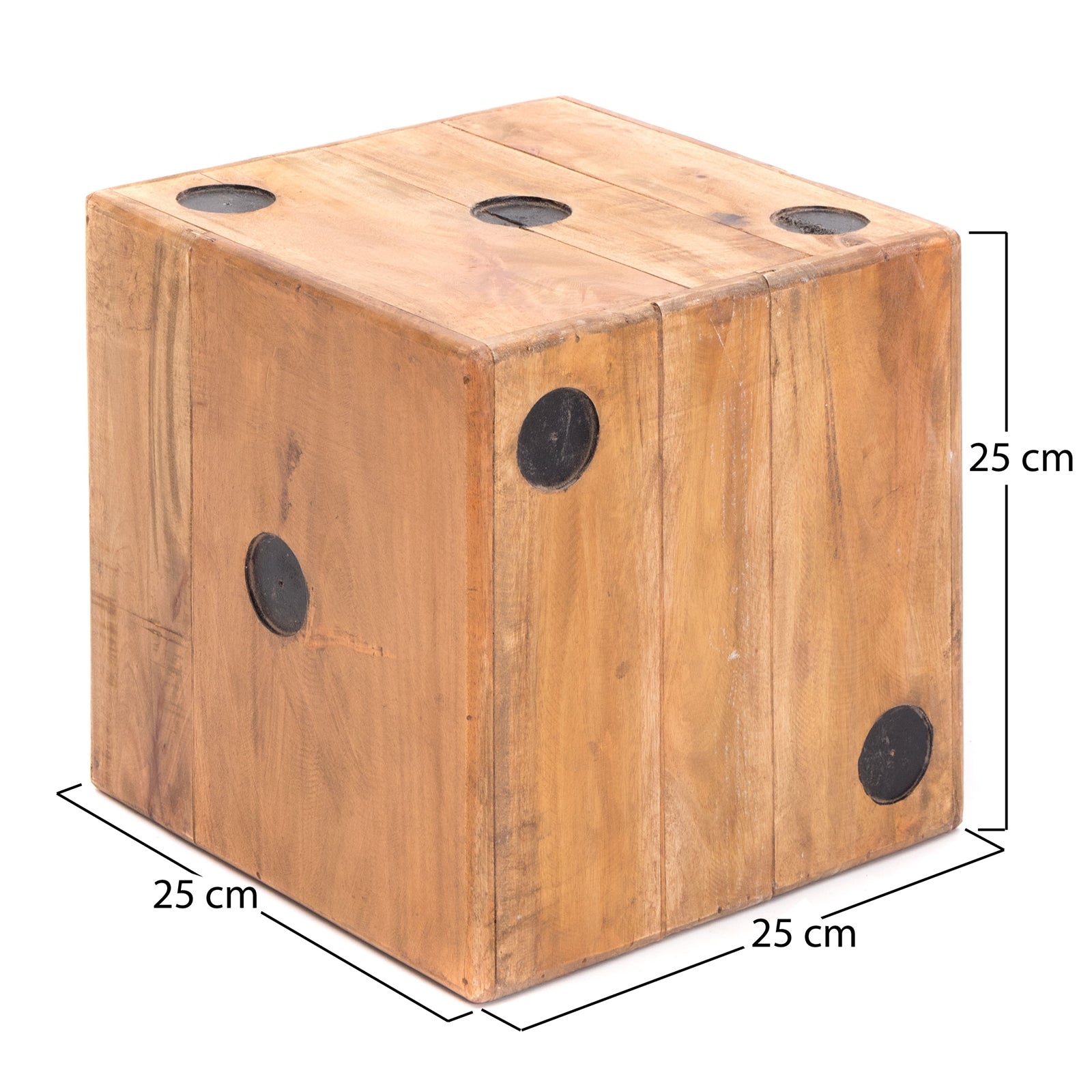 HOLZ WÜRFEL "GAME 25" | Massivholz, 25cm | Blumenhocker Würfel Optik