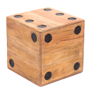 HOLZ WÜRFEL "GAME 35" | Massivholz, 35cm | Blumenhocker Würfel Optik